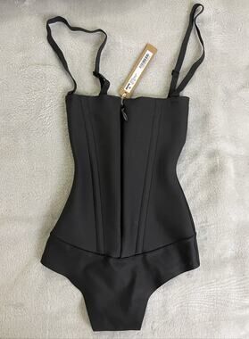 SKIMS Black Sculpting Bodysuit with Adjustable Straps